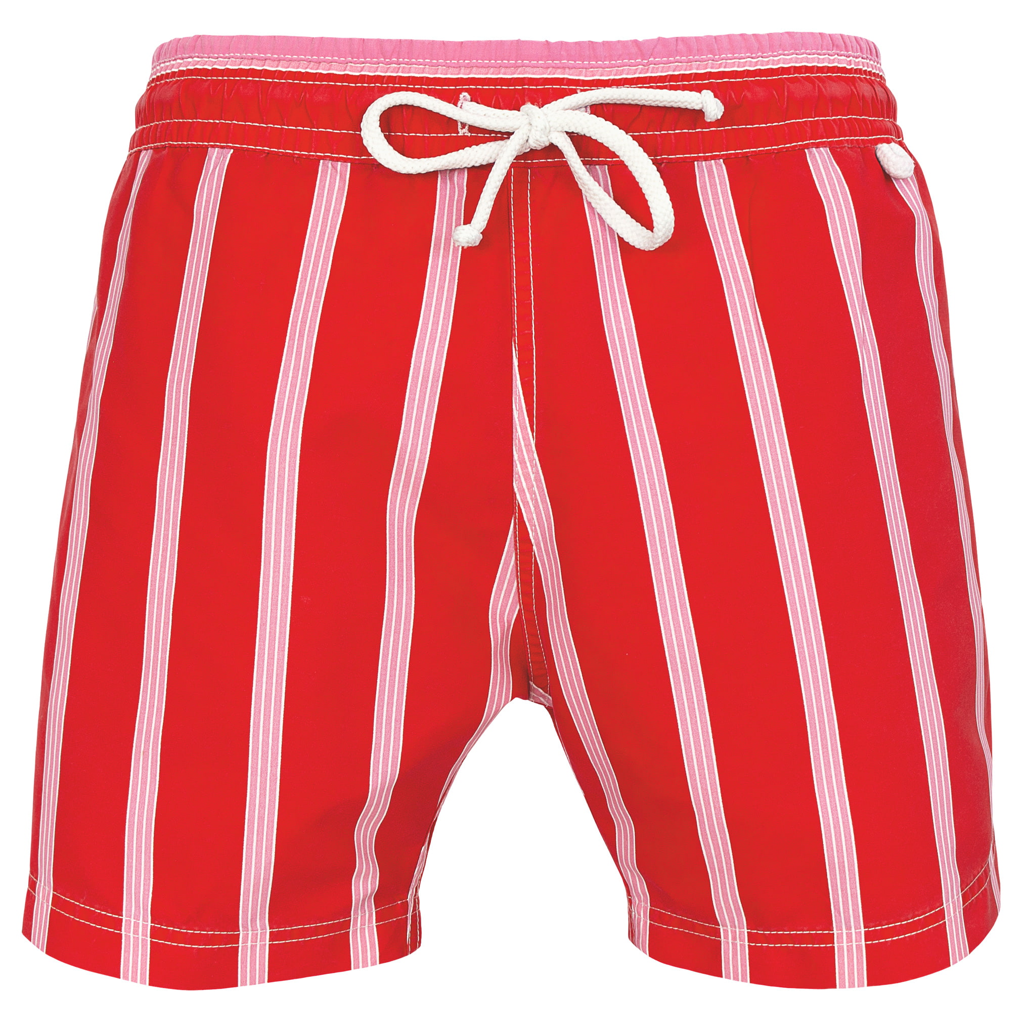 Newjim 683 - Modal washed stripe | Maillot Short de bain homme rouge rayé rose